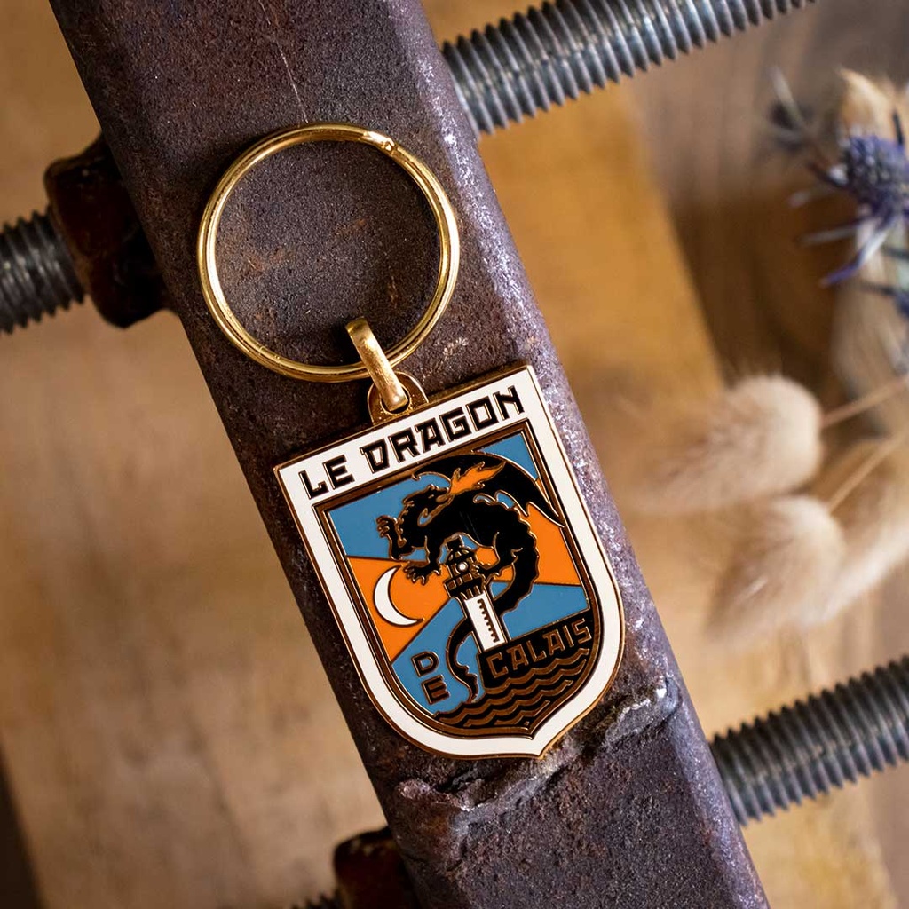 Porte clefs émaillé "blason Dragon de Calais"