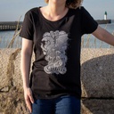 Tee shirt Dragon de Calais dentelle femme noir