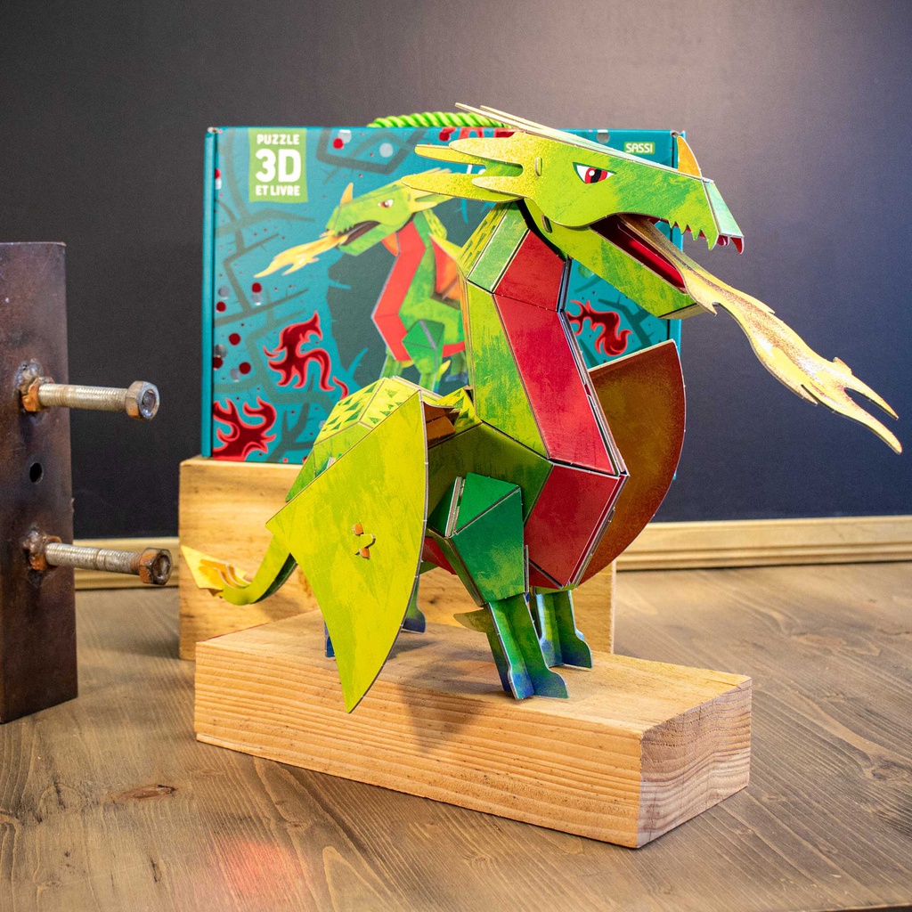 [REV-21-JEU-031] Le Dragon 3D: Puzzle 3D et livre